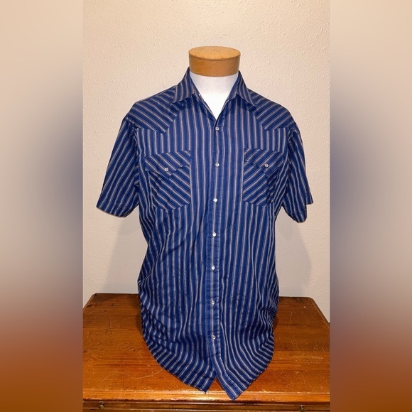 Ely Cattleman Pearl Snap Button Down Shirt - Size Large Tall - Picture 1 of 8